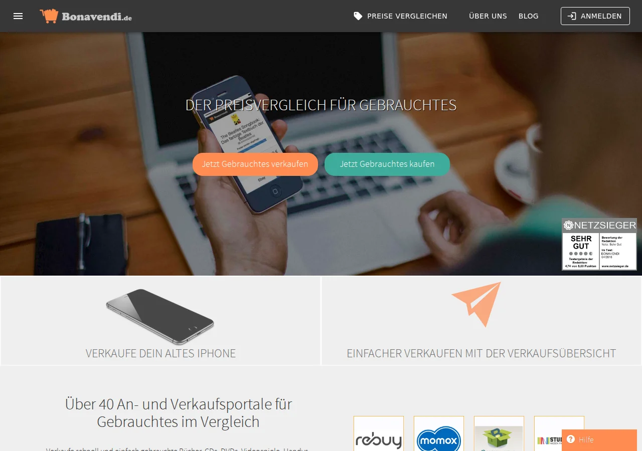 Bonavendi – bisheriges Design